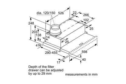 Bosch Series 2 Built-in Telescopic 60cm Cooker Hood