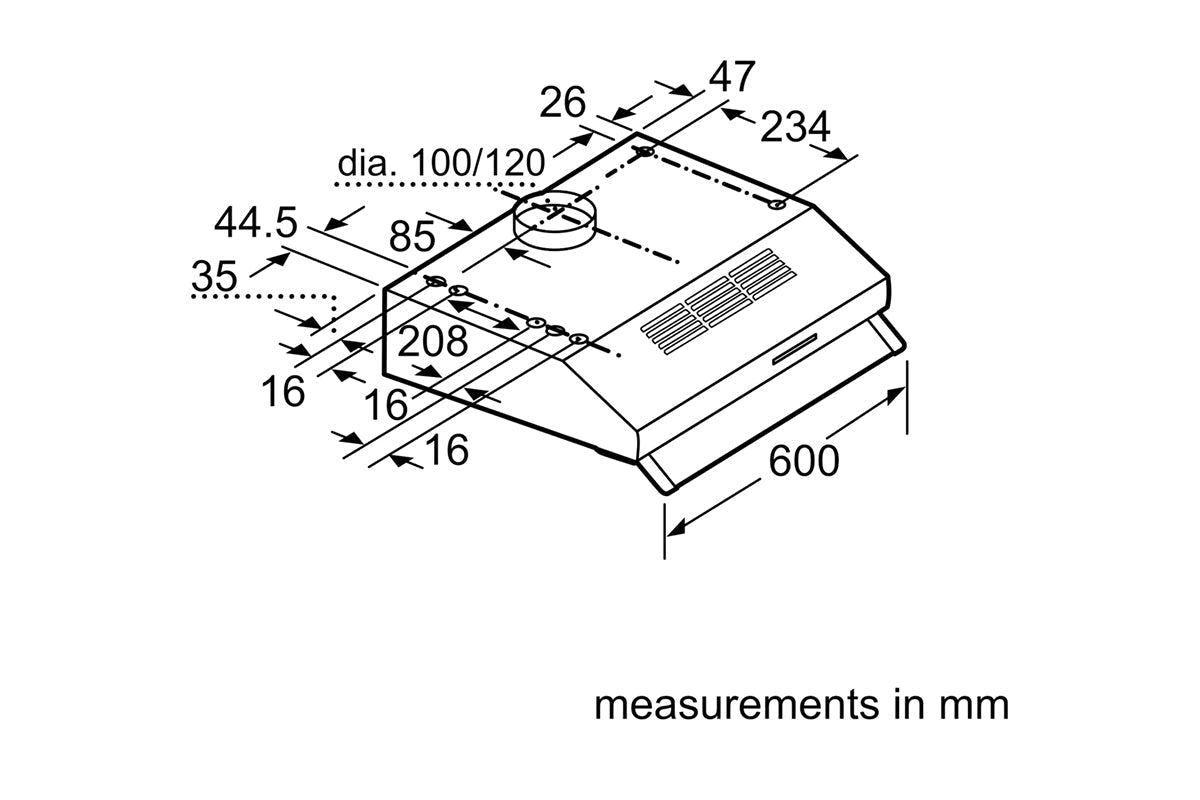 Bosch Series 4 60cm Built-under Cooker Hood