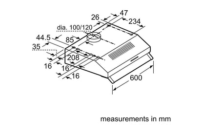 Bosch Series 4 60cm Built-under Cooker Hood